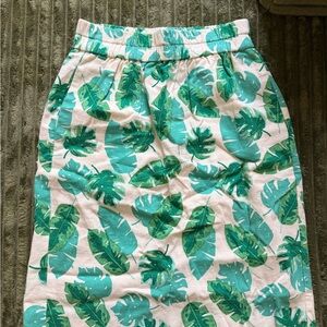 J.Crew Tropical Leaf Print Skirt